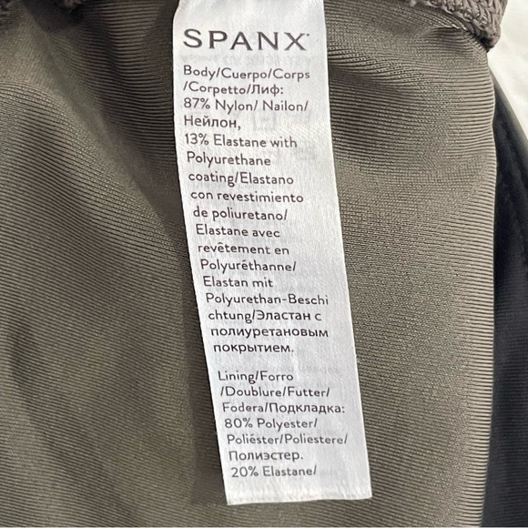 SPANX Womens Faux Leather Moto Leggings size Small Gray Stretch - Picture 9 of 10